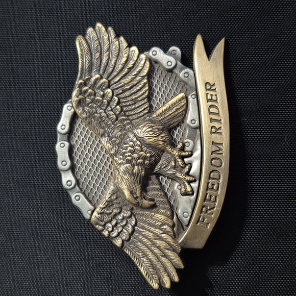 The Bradford Exchange Other - Vintage Brass Flying Eagle Belt Buckle “Freedom Rider”.